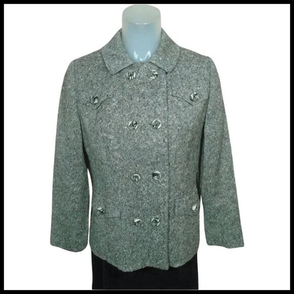 Blazer Tweed Multi Fleck, Fall Winter Double Breasted Jacket -- 50s Vintage! - Picture 3 of 16